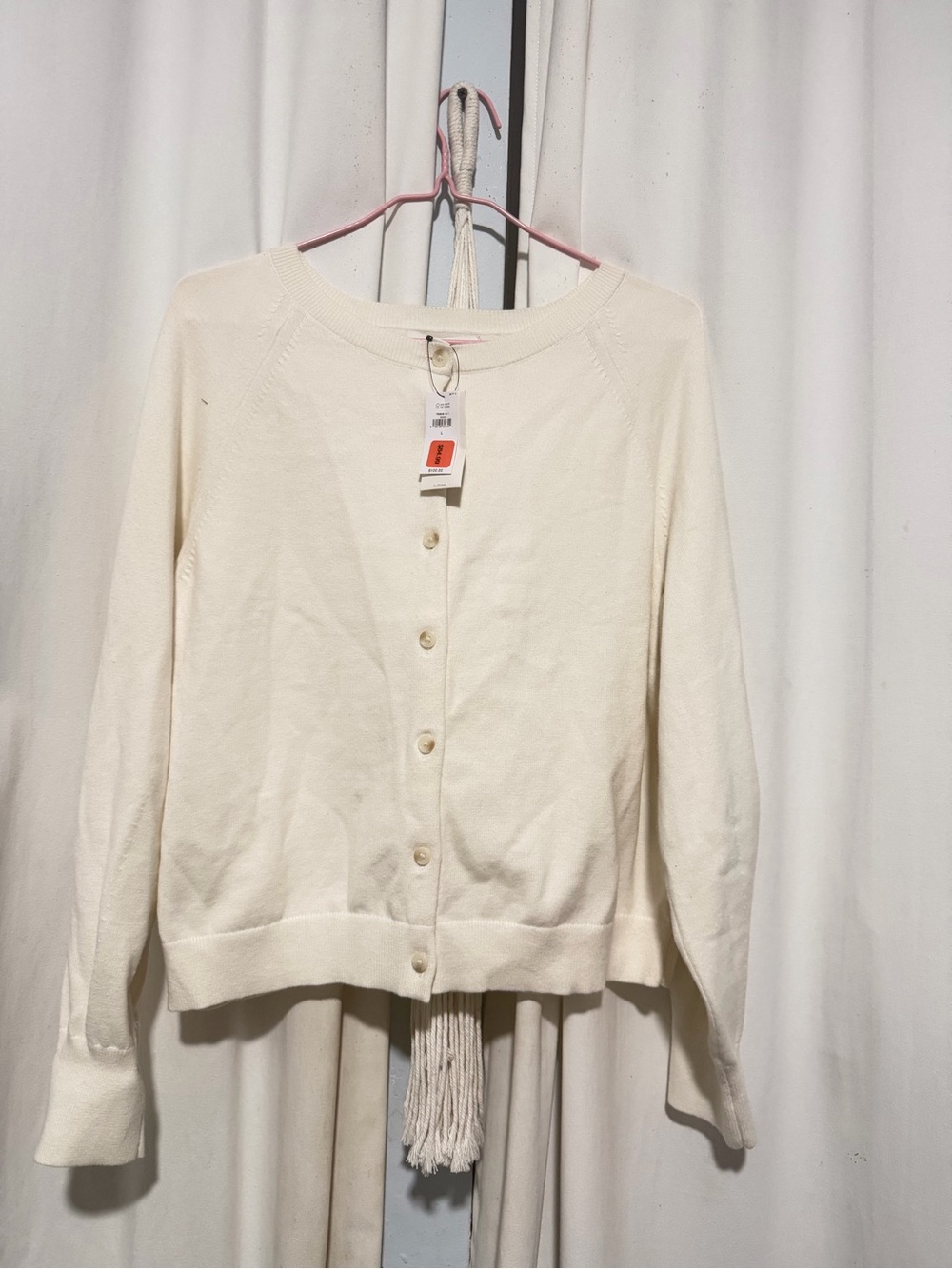 Banana Republic Cream Button-Front Cardigan